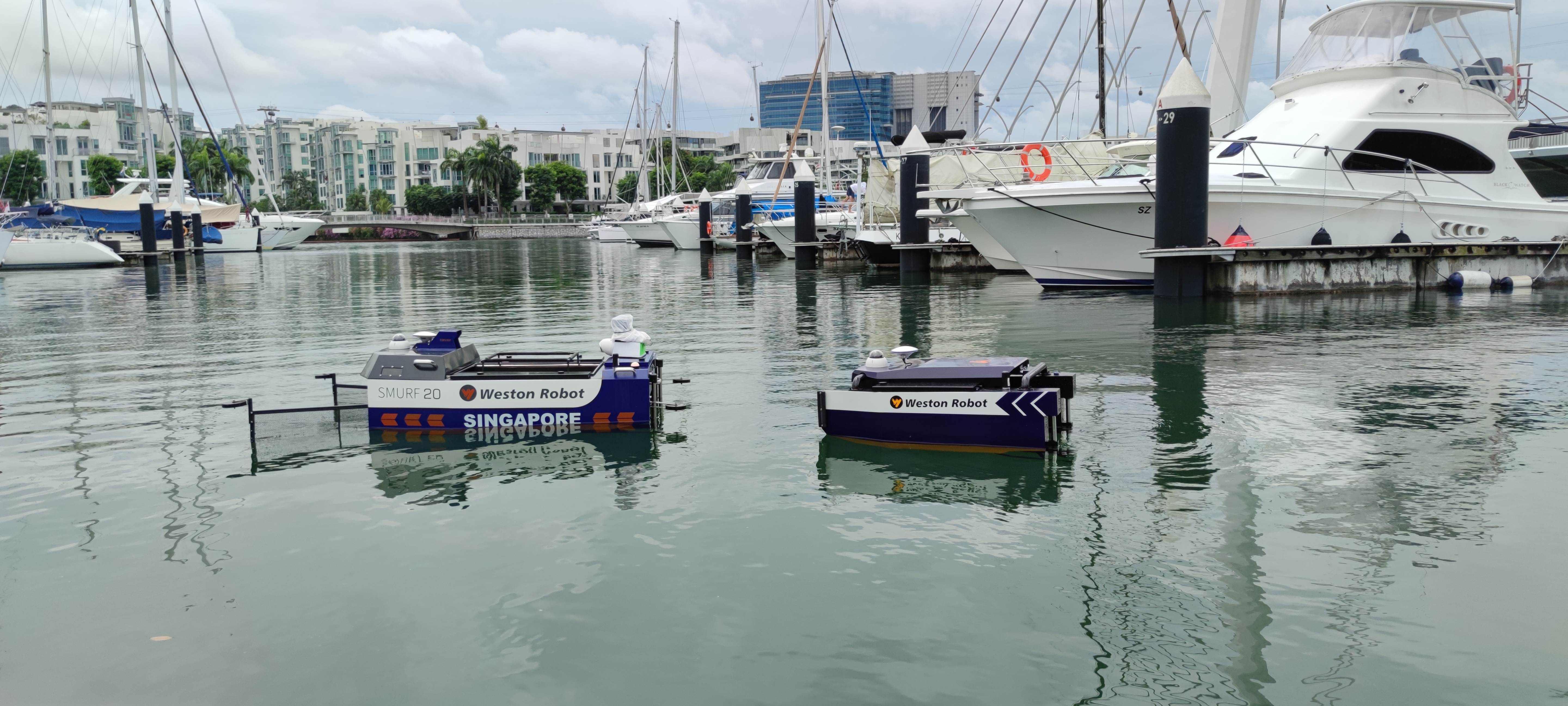 The 5G-enabled SMURF is a battery-operated USV by Weston Robot and M1 that can collect garbage, monitor water quality, collect water samples, and even patrol a body of water.