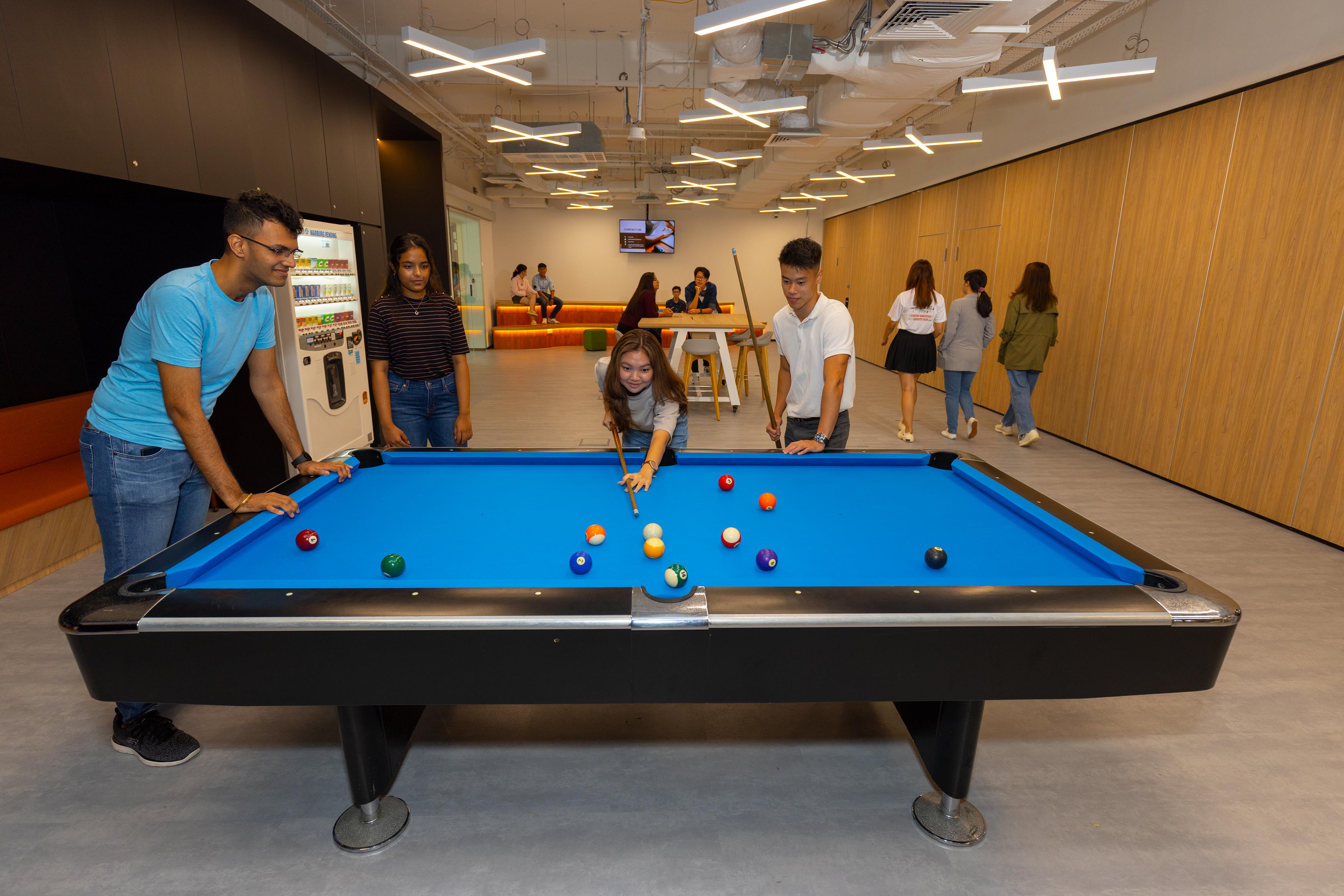 Curtin Singapore’s new Student Unihub is set to be the go-to spot for students to destress after a long day of classes. Image courtesy of Curtin Singapore.